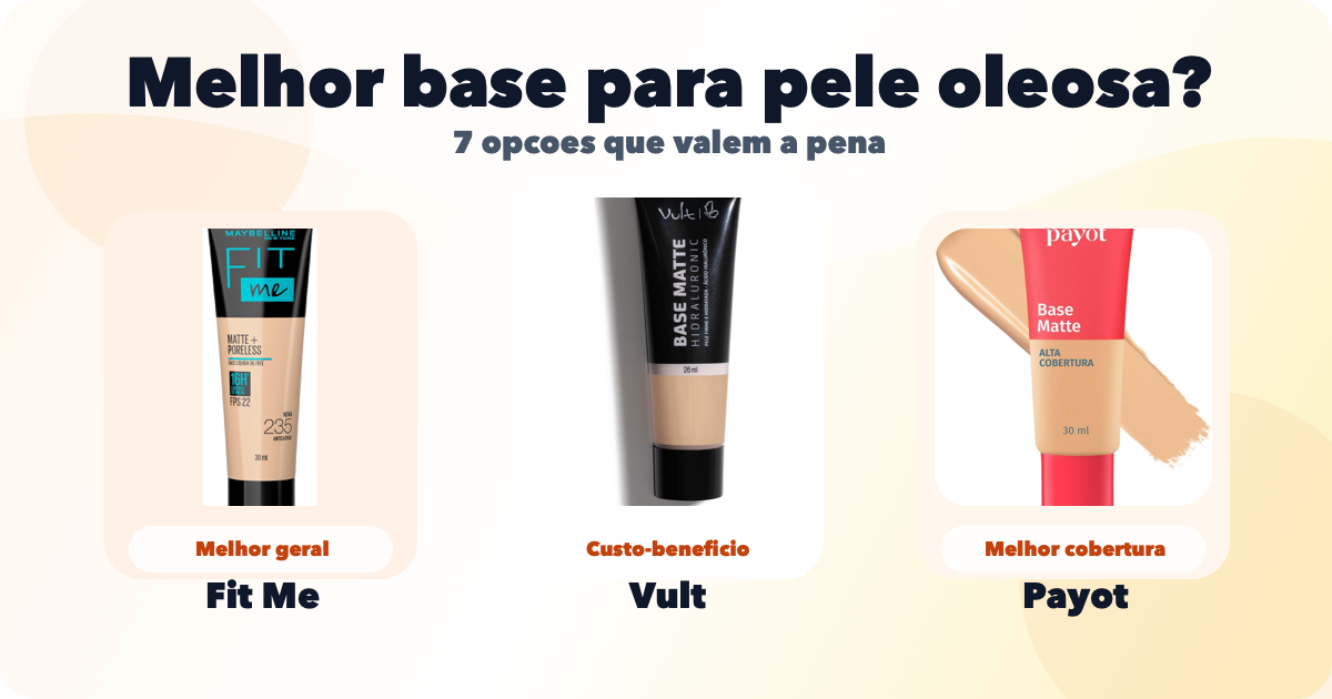 Melhores bases para pele oleosa: 7 opções que realmente valem a pena em 2026